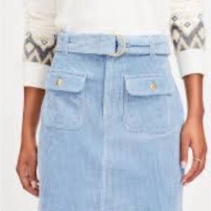 LOFT Blue A-Line Mini Skirt with Tie Front